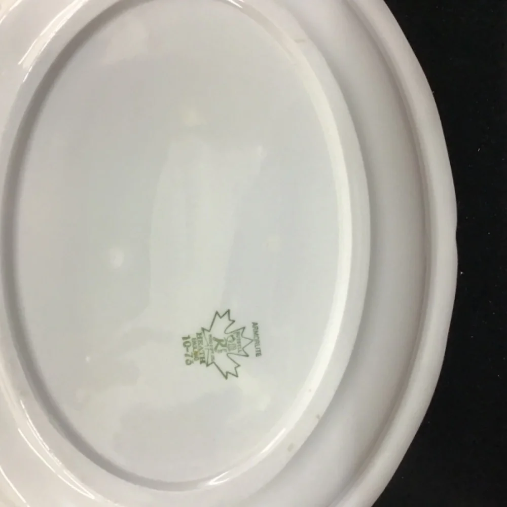 Vintage Heath Ovenware Serving Platter Oval Rose Brown Floral Pattern 1075‎